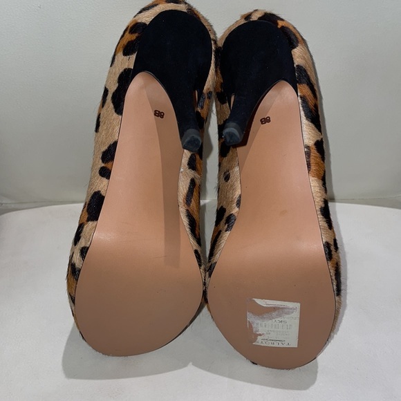 Talbots Brown Black Leopard Real Calf Hair Skyla Pumps sz 8 heels sexy Like NEW - Picture 6 of 9